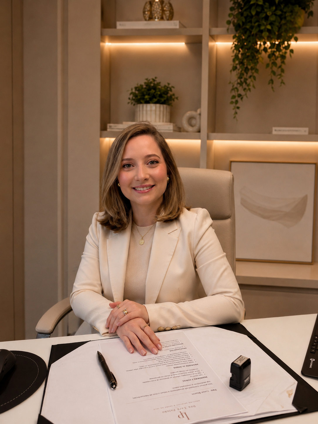 Dra. Lara Paixão em retrato profissional no consultório